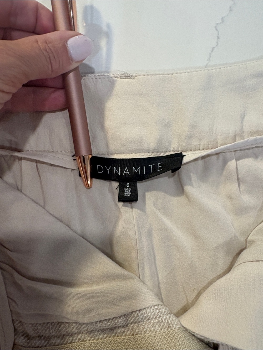 Dynamite Yasmin Striagnt leg Linen-Blend Pants Light Beige SZ 0 - Picture 8 of 13